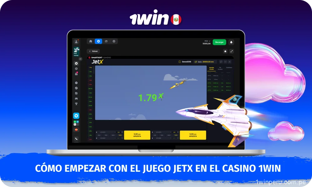 Para empezar a jugar a JetX en 1win en Perú, crea una cuenta, recarga tu saldo, busca el juego en la sección de casino y haz tu apuesta antes de que comience la ronda