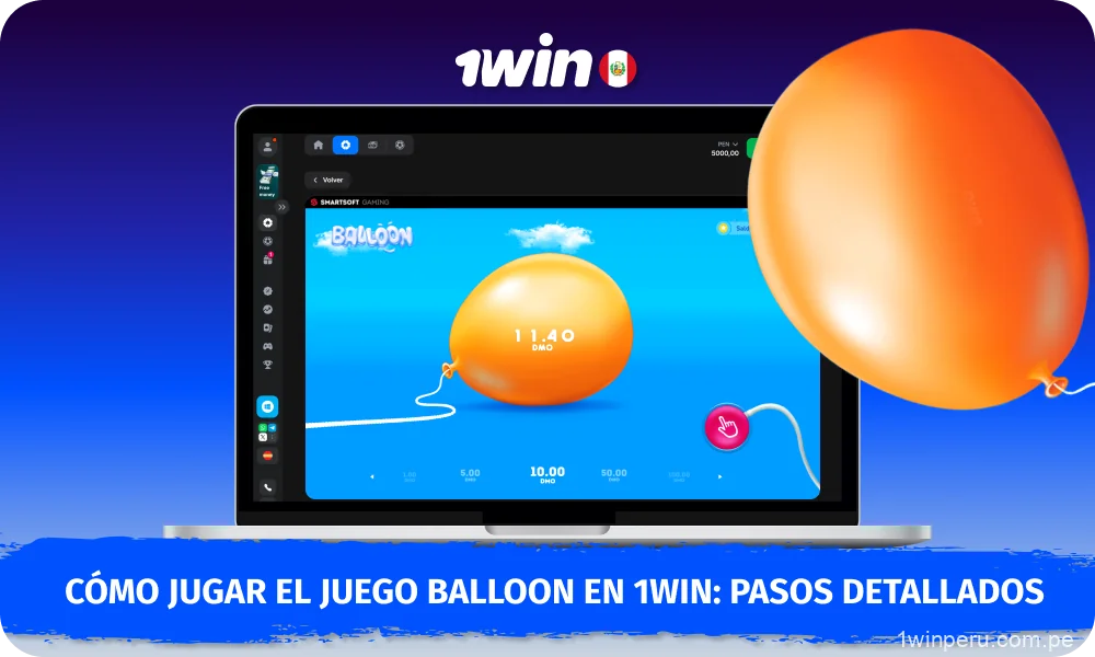 En 1win Balloon en Perú se juega haciendo apuestas, inflando el globo con un botón y retirando las ganancias antes de que explote
