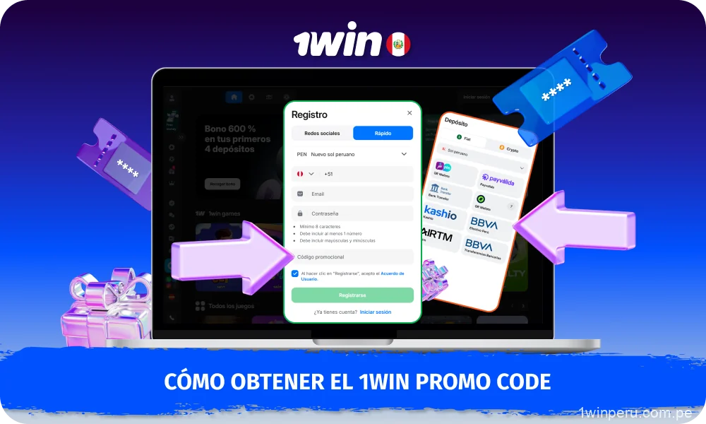 Para activar el código promocional en 1win en Perú y obtener un bono del 500 %, los jugadores deben crear una cuenta, introducir el código promocional y realizar un depósito